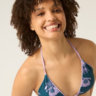 Modibodi Swimwear Reversible Triangle Top Midnight Tropic Print